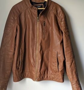 Men's XL Brown Faux Leather Jacket